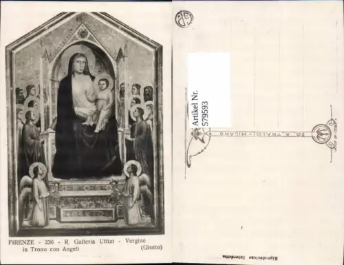 579593,Giotto Vergine in Trono con Angeli Hl. Jungfrau m. Kind Religion