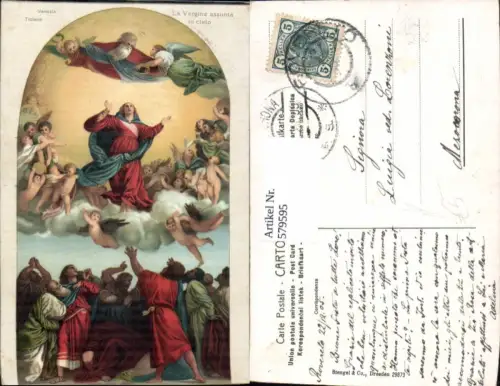 579595,Künstler Ak Tiziano La Vergine assunta in cielo Jungfrau Religion pub Stengel Co 29873
