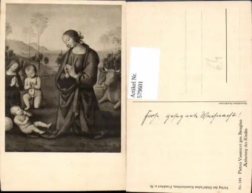 579601,Künstler Ak Perugino Anbetung d. Kindes Heilige Religion