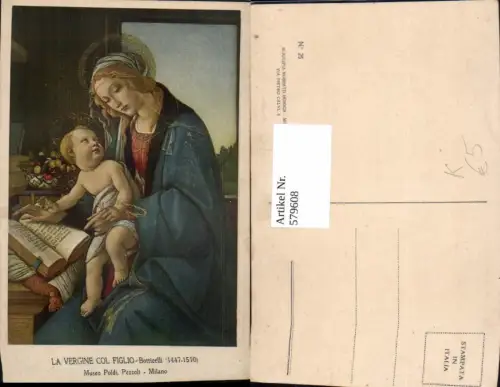 579608,Künstler Ak Botticelli La Vergine col Figlio Jungfrau m. Kind Religion