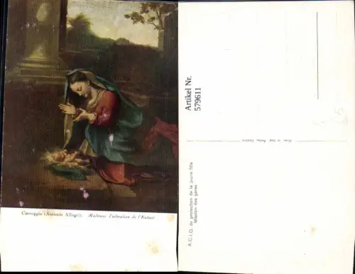 579611,Künstler Ak Correggio Madonna Heilige m. Kind Religion