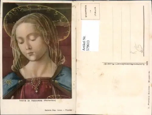 579613,Künstler Ak Chirlandaio Madonna Heilige Religion