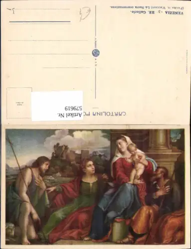 579619,Künstler Ak Palma il Vecchio La Sacra conversazione Religion