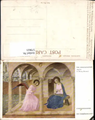 579621,Künstler Ak Angelico die Verkündigung Engel Religion