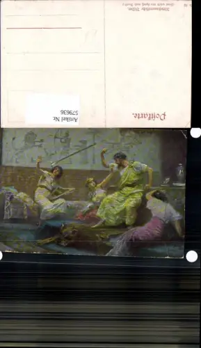 579636,Künstler Ak Leinweber Saul wirft d. Spieß n. David Religion