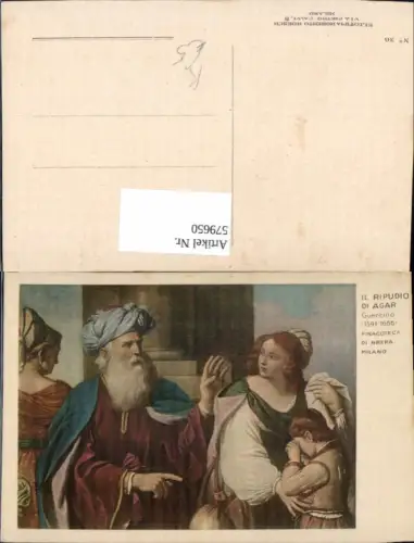 579650,Künstler Ak Guercino Il Ripudio di Agar Religion