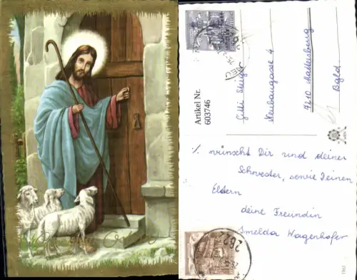 603746,Jesus Heiligenschein Schafe Hirte Ostern Religion