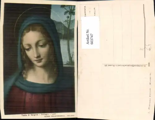 603747,Künstler Ak Luini Dettaglio Testa di Vergine Madonna Heilige Religion
