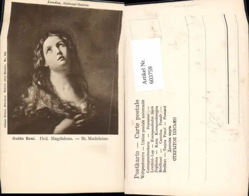 603759,Künstler Ak Guido Reni Heilige Magdalena St Madeleine Religion