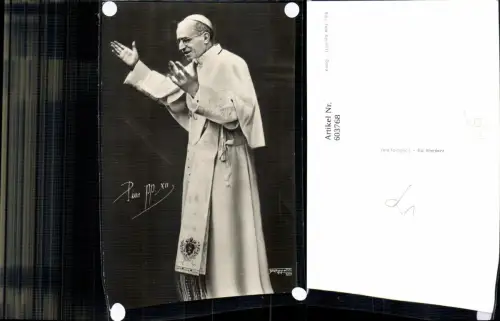 603768,Foto Ak Papst Pius XII Religion