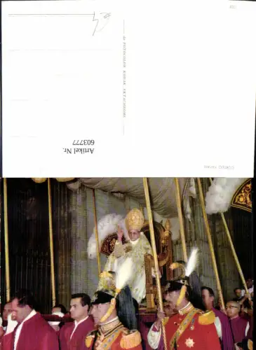 603777,Corteo Papale Papst m. Sänfte getragen Religion
