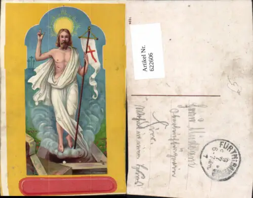 622606,Künstler Ak Jesus Heiligenschein Gonfanon Religion