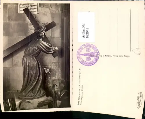 622641,Foto Ak Kreuztragender Christus Münster Freiburg i. Breisgau Statue Religion