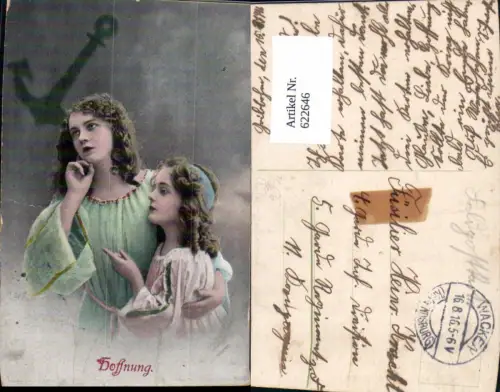 622646,Anker Frau Mädchen Hoffnung Religion Stempel Wacken Kr. Rendsburg Feldpost