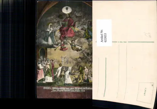 622653,Basel Wandgemälde Rathaus Das jüngste Gericht v. Franz Dick Religion