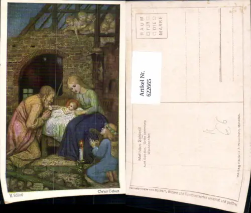 622665,Künstler Ak Matthäus Schiestl Weihnachten Heilige Familie Christi Geburt Religion