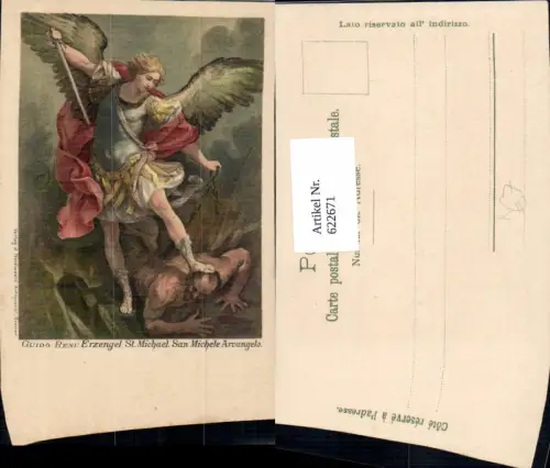 622671,Künstler Ak Guido Reni Erzengel St Michael Engel Religion