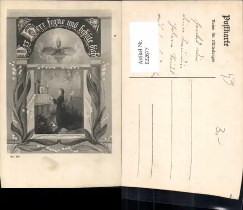622677,Mädchen b. Gebet Altar Der Herr segne u. Behüte dich Religion