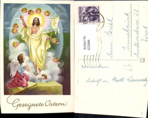 622684,Künstler Ak Jesus Engel Ostern Gonfanon Religion