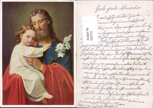 622712,Künstler Ak Jesuskind m. Vater Blume Religion