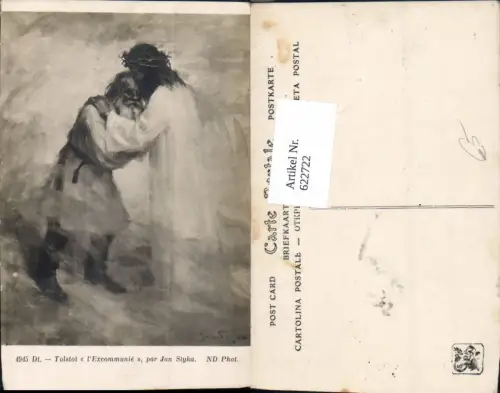 622722,Künstler Ak Jan Styka Tolstoi l Excommunie Jesus Dornenkrone Religion