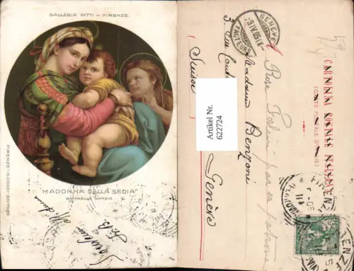 622724,Künstler Litho Raffaello Sanzio Madonna della Sedia Religion