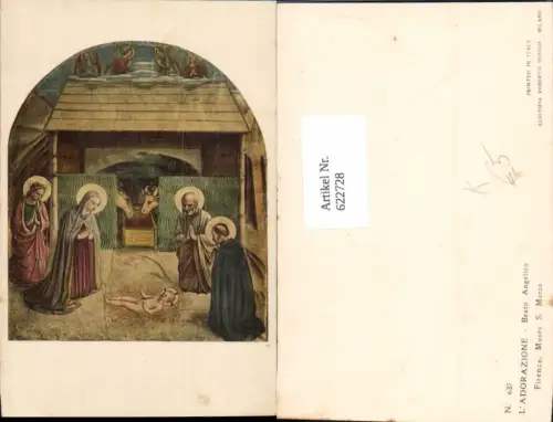 622728,Künstler Ak Beato Angelico L Adorazione Heilige Familie Stall Bethlehem Religion