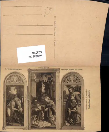 622770,Künstler Ak Eusebio Ferrari Dreiteiliges Altarbild Religion