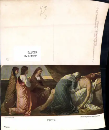 622772,Künstler Ak A. Feuerbach Pieta Grablegung Jesus Religion