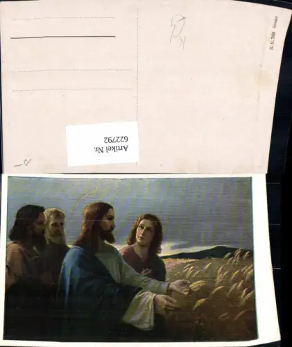 622792,Künstler Ak Jesus m. Jünger Getreide Ähre Heiligenschein Religion