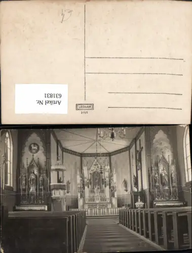 631831,Foto Ak Kirche Innenansicht Altar Religion