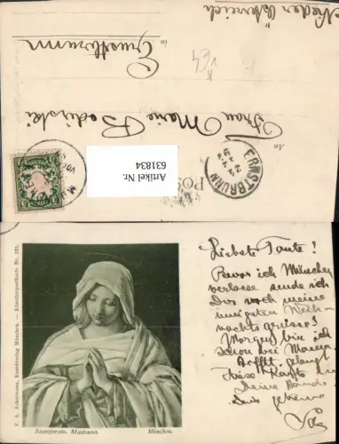 631834,Künstler Ak Sassoferato Madonna Religion pub F. A. Ackermann 123