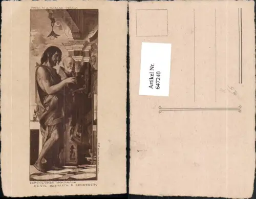 647240,Künstler Ak Bartolomeo Montagna S. S. Gio Battista e Benedetto Heilige Religion