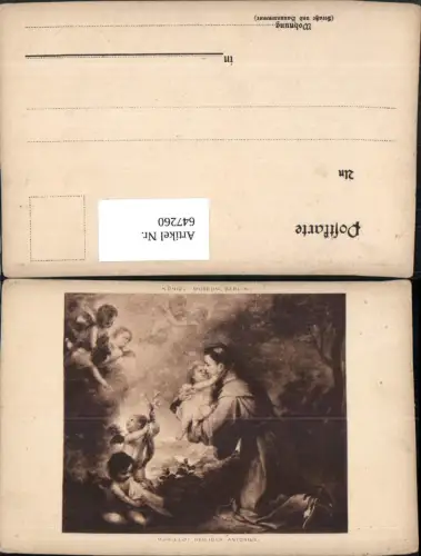 647260,Künstler Ak Murillo Heiliger Antonius Religion
