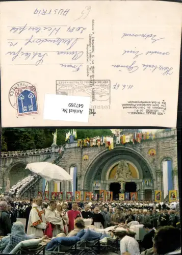 647269,Lourdes Procession du Saint Sacrement 1967 Priester Religion