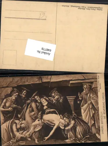 648778,Künstler Ak Sandro Botticelli Die Beweinung Christi Jesus Religion