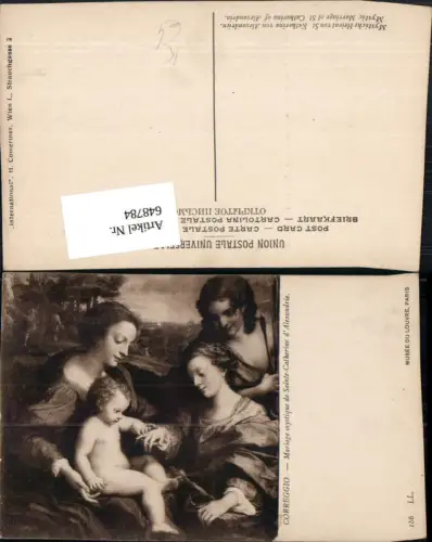 648784,Künstler Ak Correggio Mariage mystique de Sainte-Catherine d Alexandrie Religion