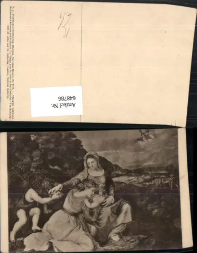 648786,Künstler Ak Tiziano Vescelli Madonna m. Johannes u. Katharina Religion