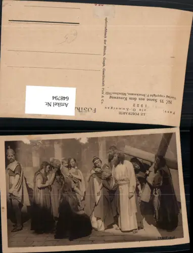 648794,Passionsspiele Oberammergau 1922 Szene Kreuzweg Religion