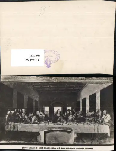 648799,Künstler Ak Il Cenacole Jesus Letztes Abendmahl Milano Chiesa di. S. Maria delle Grazie Religion