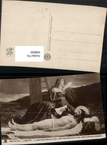 648800,Künstler Ak J. J. Weerts Le Christ descendu de la Croix Jesus v. Kreuz genommen Religion
