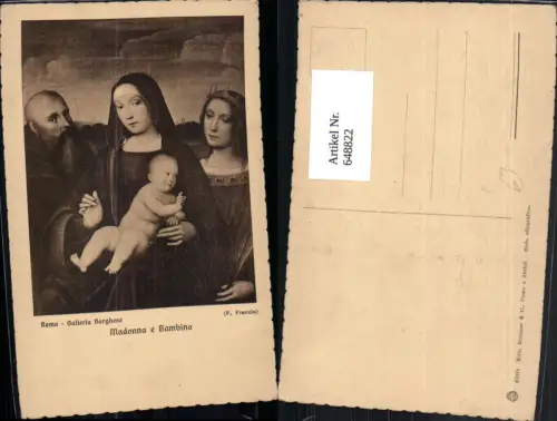 648822,Künstler Ak F. Francia Madonna e Bambino Jesuskind Religion