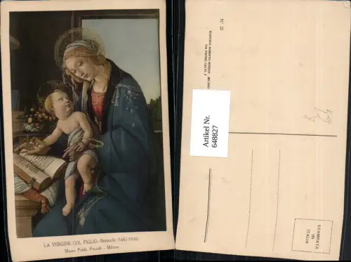 648827,Künstler Ak Botticelli La Vergine col Figlio Maria m. Jesuskind Lesen Religion