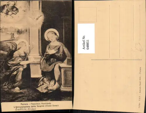 648851,Künstler Ak Dosso Dossi L Annunziazione della Vergine Engel Religion