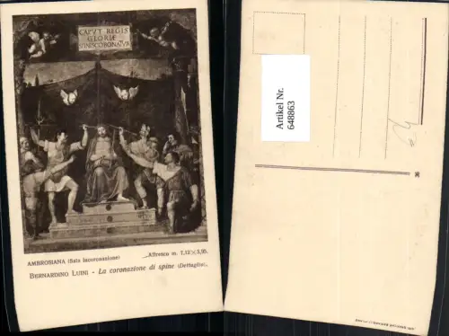 648863,Künstler Ak Bernardino Luini La coronazione di spine Jesus m. Dornenkrone Religion