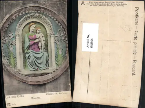 648864,Künstler Ak Luca della Robbia Madonna Religion pub F. A. Ackermann 217/2218