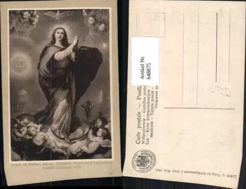 648875,Künstler Ak Juseppe de Ribera Die Hl. Jungfrau unbefleckt empfangen Religion pub J. Löwy 133