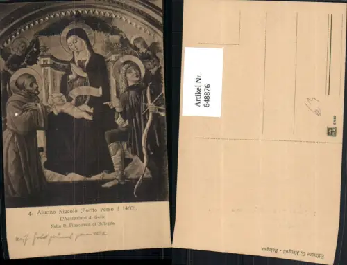 648876,Künstler Ak Alunno Niccolo L Adorazione di Gesu Hl. Familie Religion