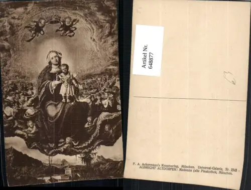 648877,Künstler Ak Albrecht Altdorfer Madonna Religion