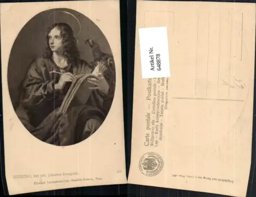 648878,Künstler Ak Guercino Der heil. Johannes Evangelist Schreiben Religion pub J. Löwy 278